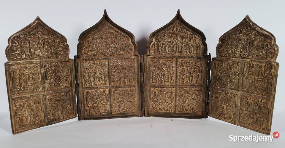 Ikona podróżna Tetraptyk XIXw 0421 Warszawa