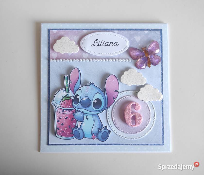 Kartka ręcznie robiona na urodziny Stich 2 łódzkie sprzedam