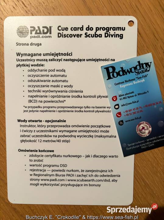 Zestaw materiałów PADI Divemaster część fizyczna Bytom