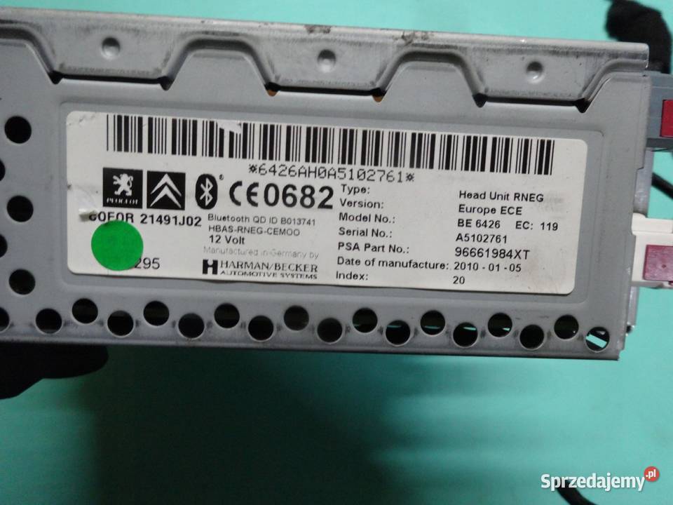 PEUGEOT 3008 I 10r radio CD 96661984XT