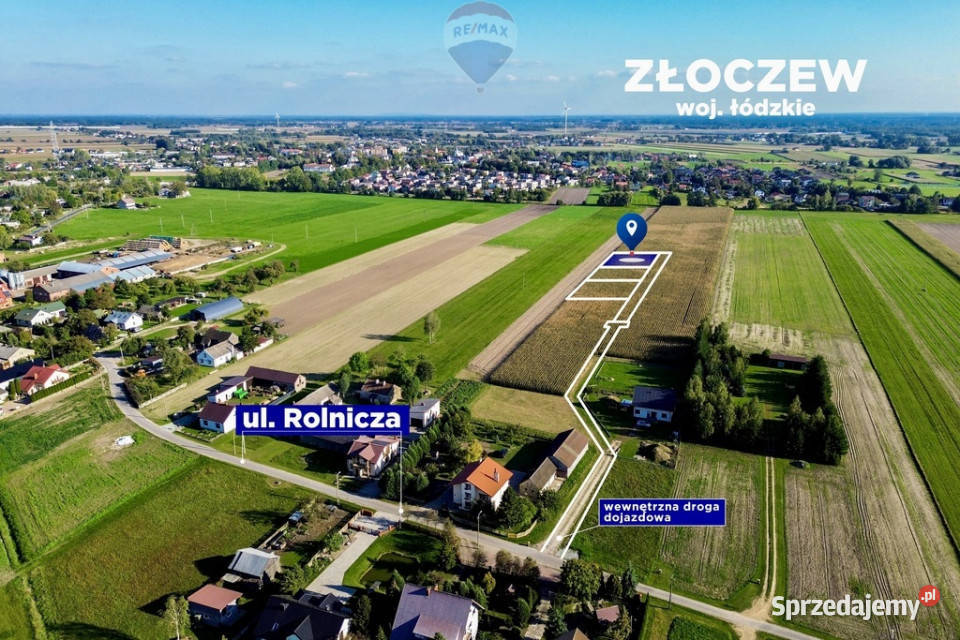 Działka z warunkami zabudowy 920 m utwardzona Złoczew