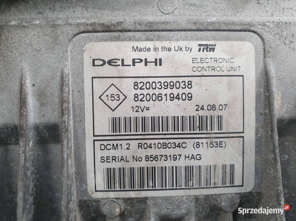 KOMPUTER SILNIKA ECU RENAULT CLIO III 8200399038 Lipno