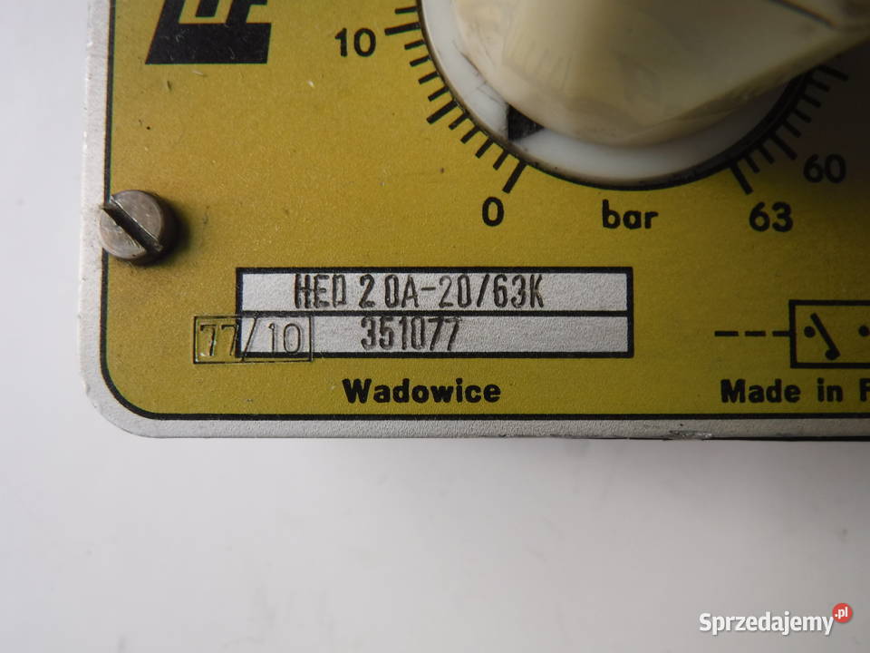 HED2 0A 2063K Przekaźnik ciśnienia 63 bar Ponar mazowieckie Otwock
