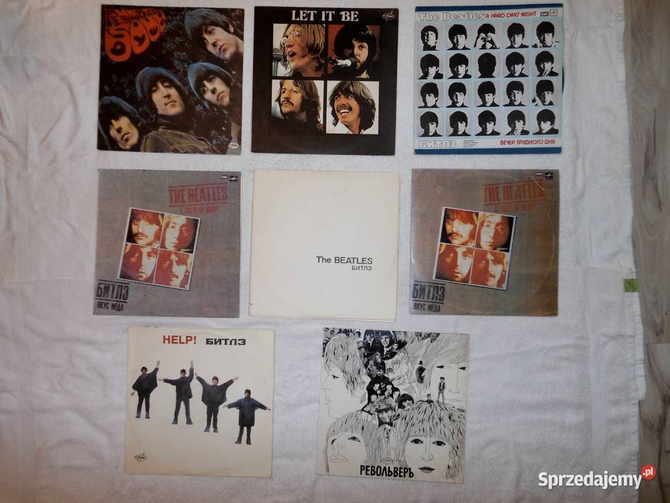 Osiem półyt winylowych z The Beatles