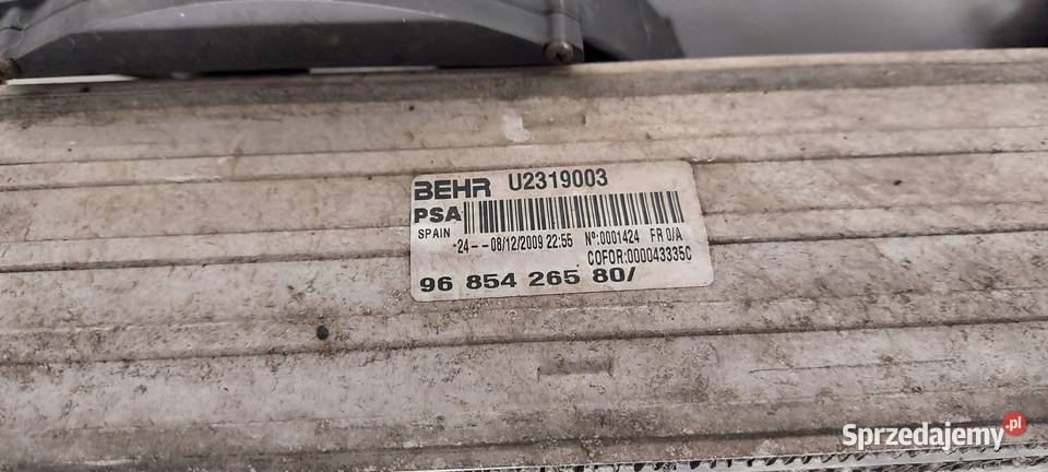INTERCOOLER WENTYLATOR PEUGEOT 207 208 CITROEN Międzychód