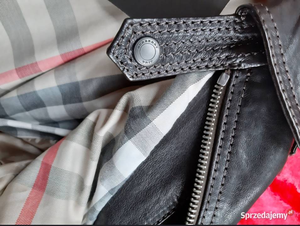 Burberry kurtka skórzana skóra brąz 100 oryg