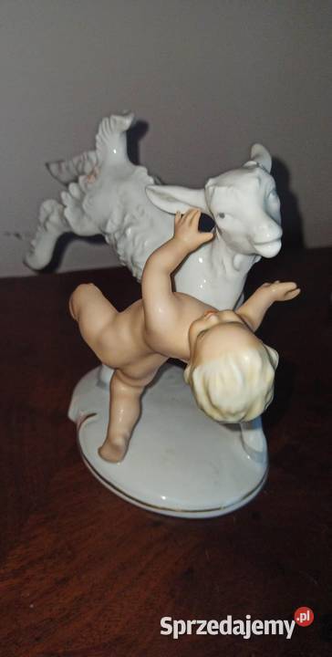 Figurka chłopca z koziołkiem Schaubach Turyngia Gdańsk sprzedam
