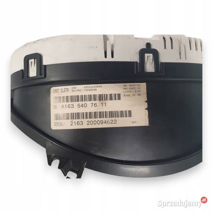 LICZNIK ZEGARY A1635407611 Mercedes ML W163 27 Chełm