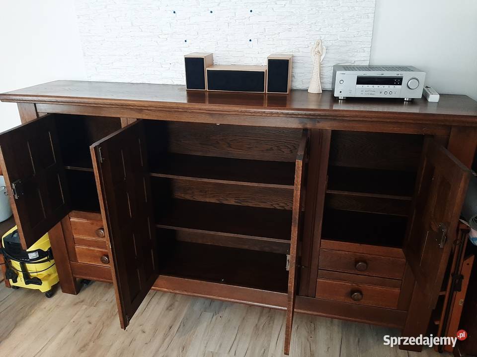Duża drewniana dębowa komoda mazowieckie Kępa