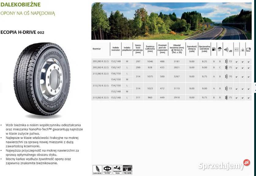 opony nowe 31570R225 Bridgestone Bandag HD002 Gdańsk