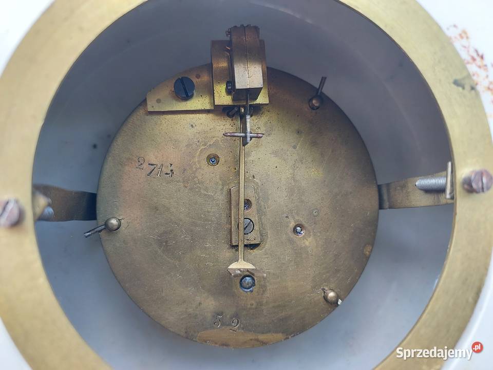 Stary zegar kominkowy mechanizm francuz chodzik Antyki Tczew