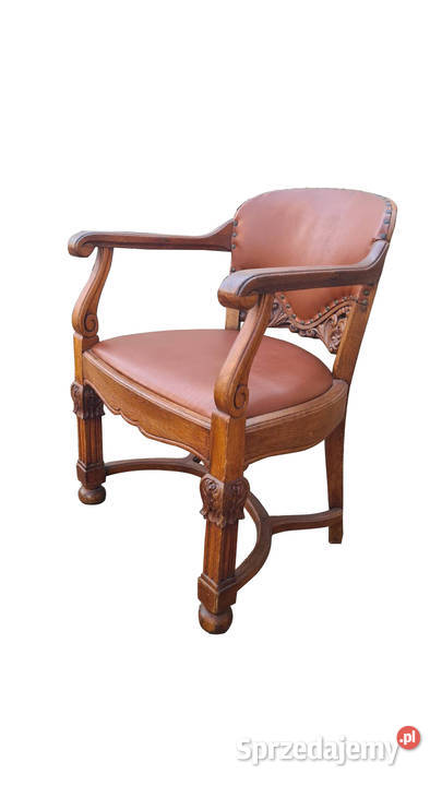 FOTEL DO BIURKA Z PATYNĄ LATA 19001920 DĄB Szczecin