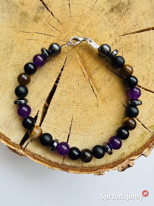 Bransoletka kamień hematyt turmalin ametyst podlaskie Łomża