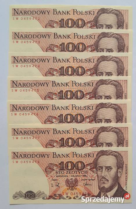 Zestaw Banknotów PRL 50 x 7 Gliwice
