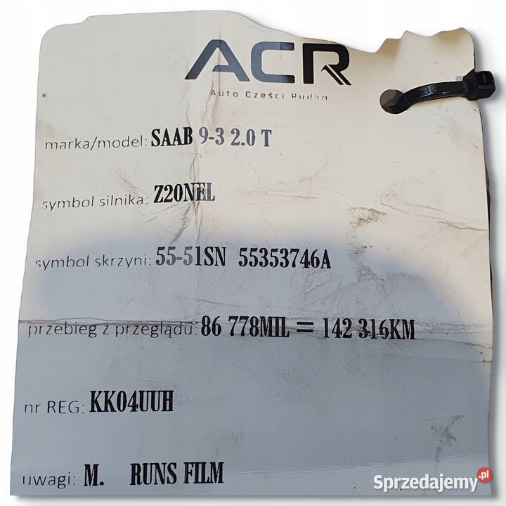 ROZRUSZNIK Saab 93 93 II 20 T turbo 55352105 osobowe sprzedam