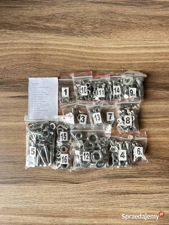 NOWY KOMPLET ŚRUB ŚRUBY NIERDZEWNE WSK 125 KOS Bielsko-Biała