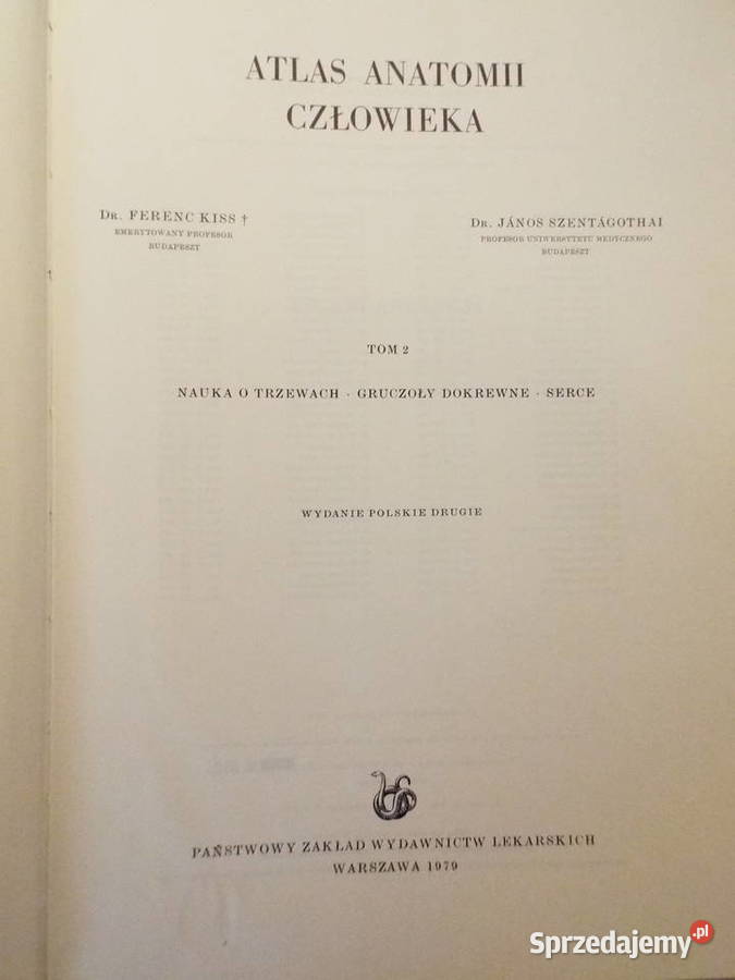 Atlas anatomii człowieka t2 dr F Kiss dr Będzin