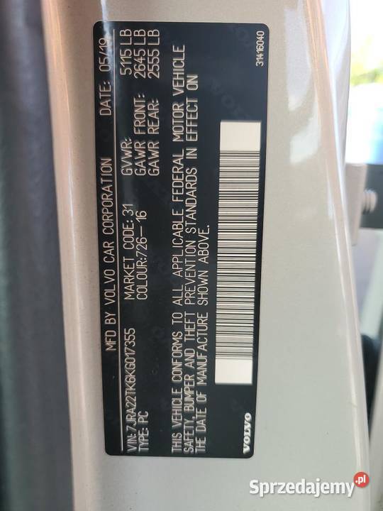 2019 VOLVO S60 T6 MOMENTUM Częstochowa