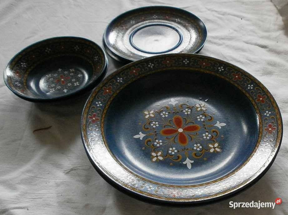 Dekoracyjne Talerze Ceramiczne Komplet Ciemny Kraków