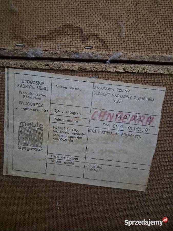 Zestaw mebli vintage canberra zabudowa segment