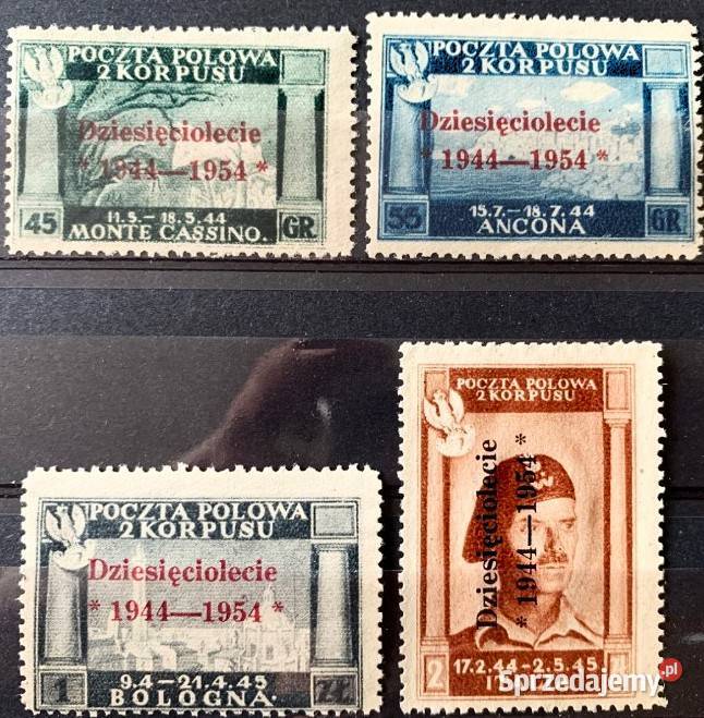 POLSKA II KORPUS 1954kompletna seria ATEST Człuchów
