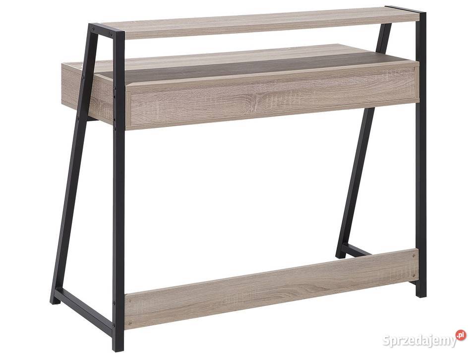 Biurko Jasnobrązowy 100 50 ze schowkiem Świdnica