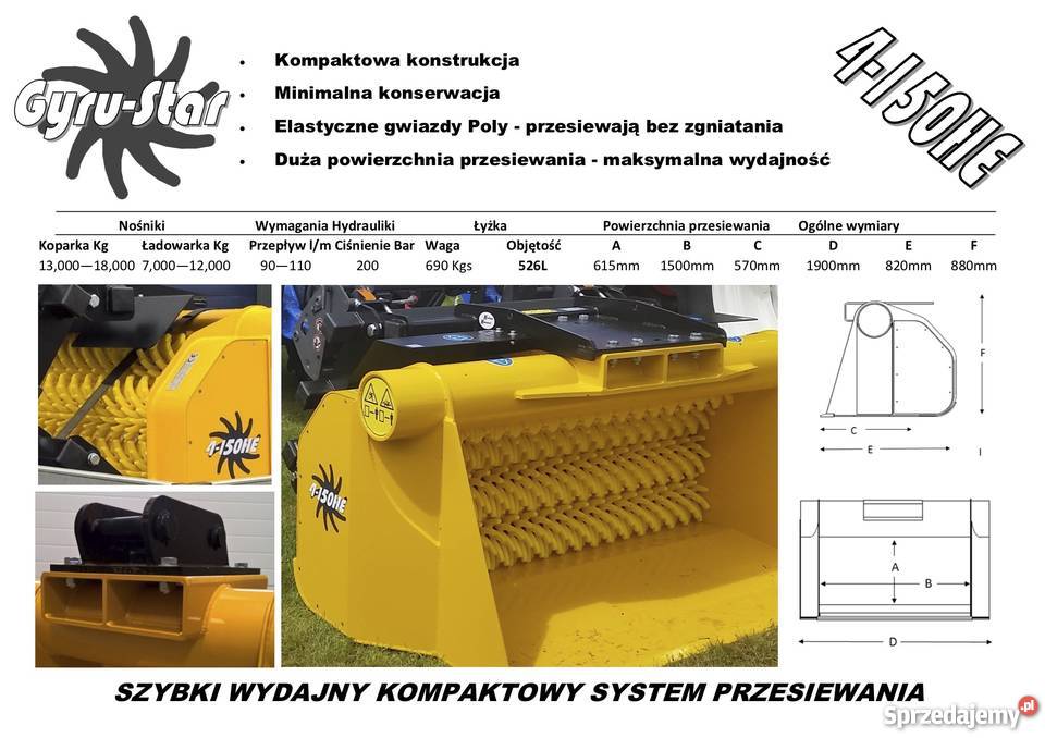 Łyżka przesiewająca GYRUSTAR do koparki Konopnica sprzedam