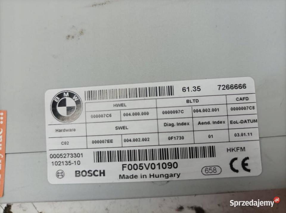 MODUŁ KLAPY BAGAŻNIKA 7266666 Bmw Seria 5 VI sprzedam
