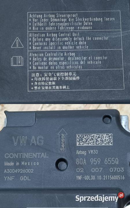 AUDI Q5 STEROWNIK SENSOR AIRBAG MODUŁ PODUSZEK osobowe Pleszew sprzedam