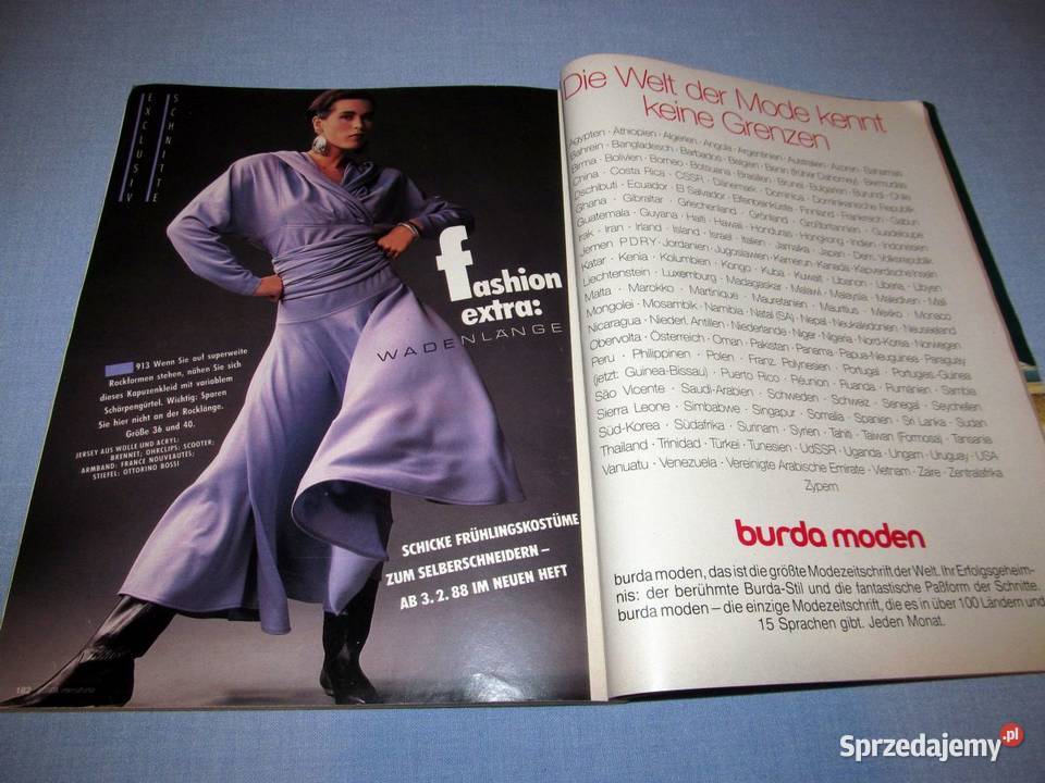 Burda International Zima 198788 moda szycie Czasopisma kujawsko-pomorskie Skępe