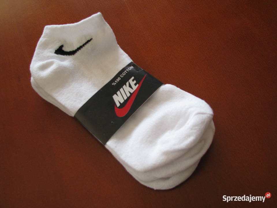 Białe niskie skarpetki Nike stopki 2 pary 38 42 Brzegi
