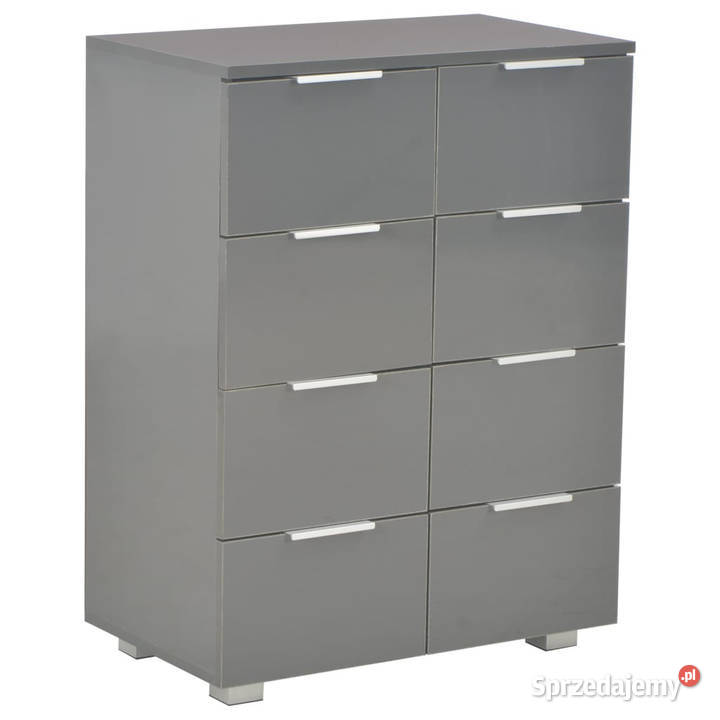Komoda szara z połyskiem 60x35x80 materiał Warszawa