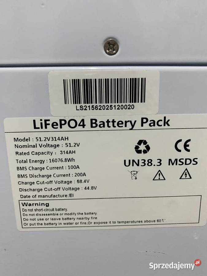 Magazyn Energii LifePO4 16kWh 512V 314Ah JK BMS