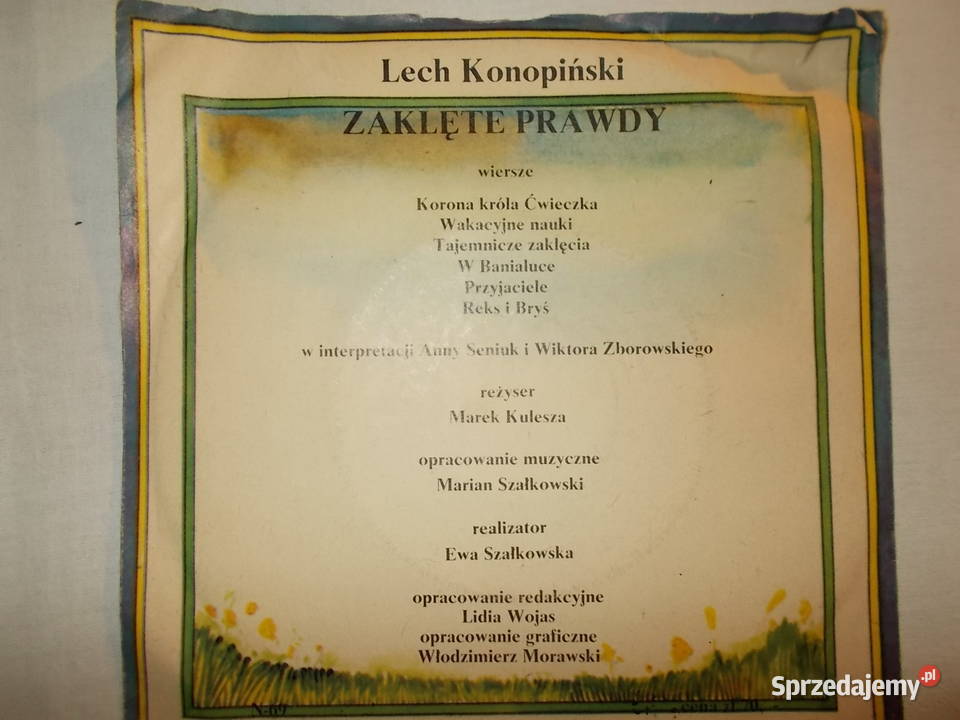 Zaklęte prawdywierszeLech Konopińskiwinyl płyta winylowa Poznań