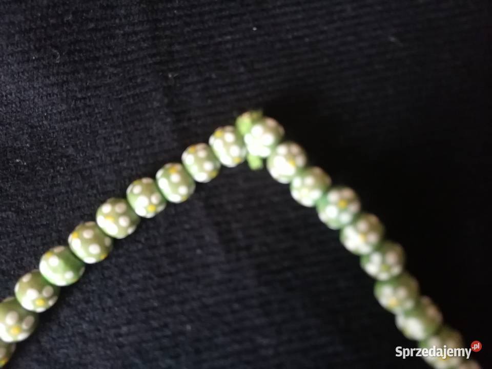 Korale zielone stokrotkiDługość 27 Moda i Styl Łódź