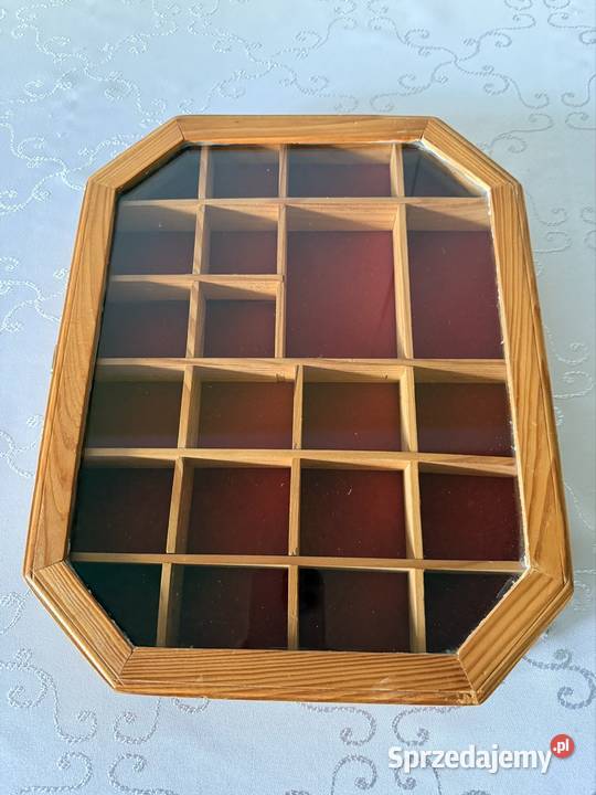 Witryna Ścienna Drewniana Oszklona Vintage Retro Kredensy i witryny Czerwionka-Leszczyny