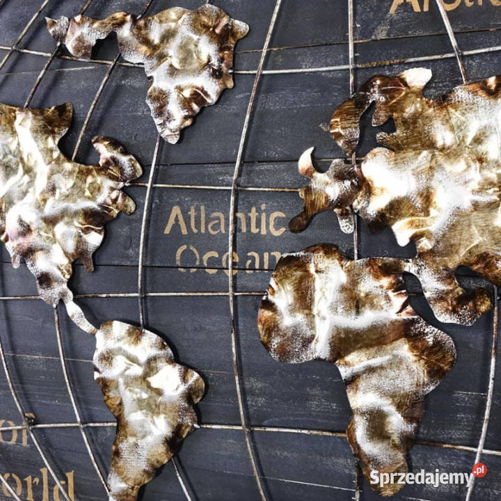 Obraz metalowy 3D LOFT MAPA ŚWIATA 1 120x60 Chmielnik