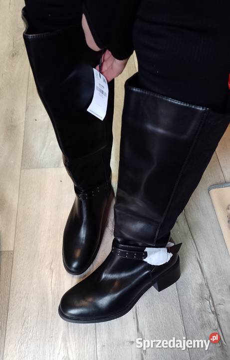 42 Czarne zdobione Kozaki oficerki biznesowe z małopolskie Kraków