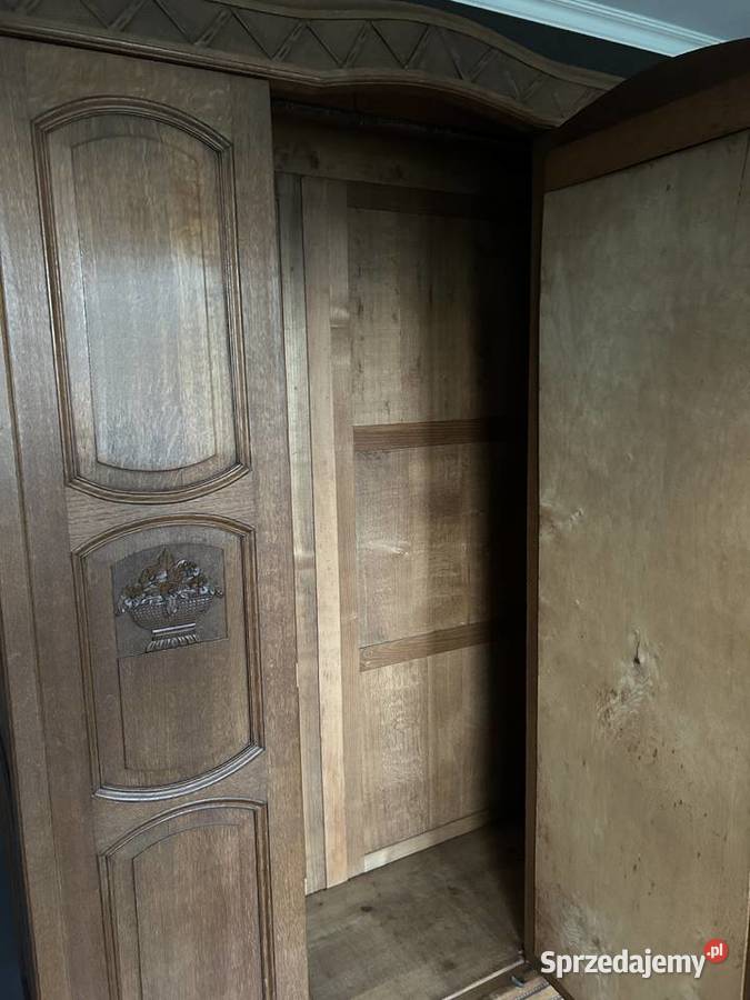 Dębowa francuska szafa z lustrem kryształowym Poznań