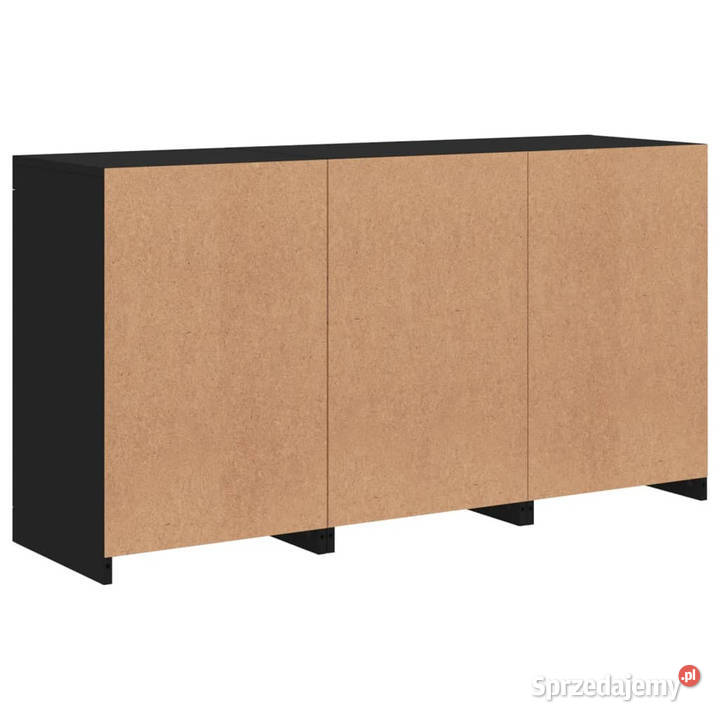 Szafka z oświetleniem LED czarna 123x37x67