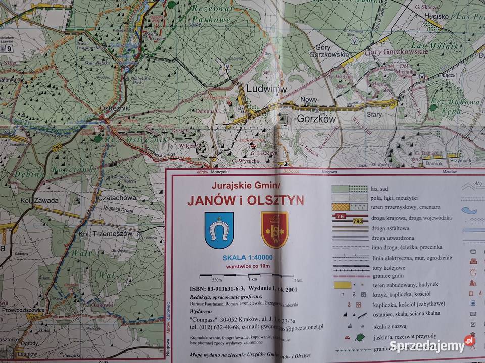 Jurajskie gminy Janów i Olsztyn 140 000 mapa Kraków