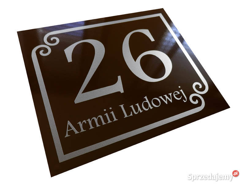 METALOWA tabliczka adresowa numer domu 30x25 Warszawa