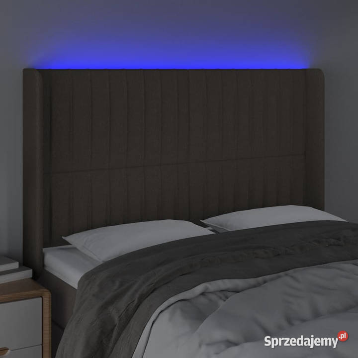 Zagłówek do łóżka z LED taupe 147x16x118128 mazowieckie Warszawa