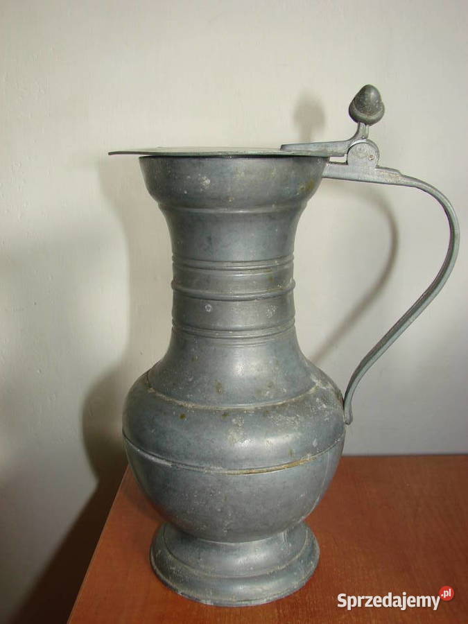 cynowy dzbanek z pokrywką Pruszcz Gdański