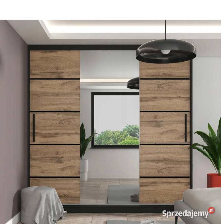 Szafa przesuwna z lustrem SZUFLADY 200