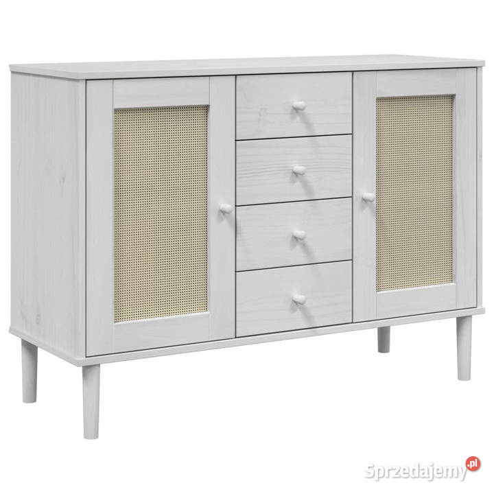 Szafka SENJA imitacja rattanu biała 112x40x80 Warszawa