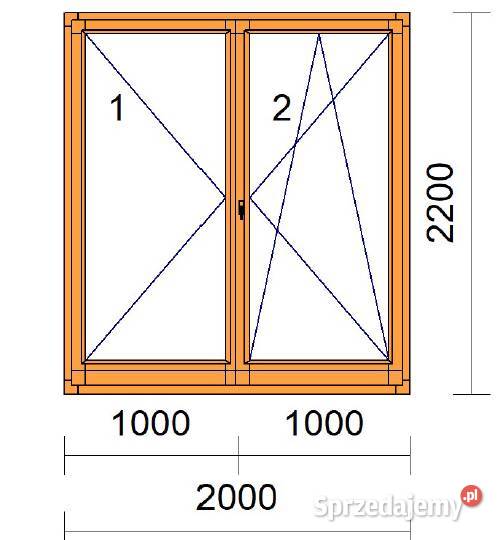 Drewniane okna balkonowe producenta BARTYN 200cm Suwałki