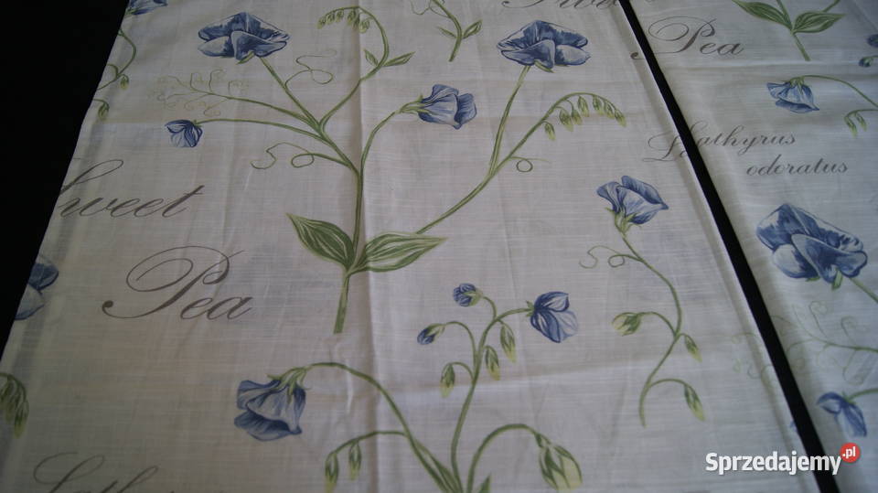 Zasłony SHABBY CHIC napisy kwiaty przelotki 2kpl Dobroszyce