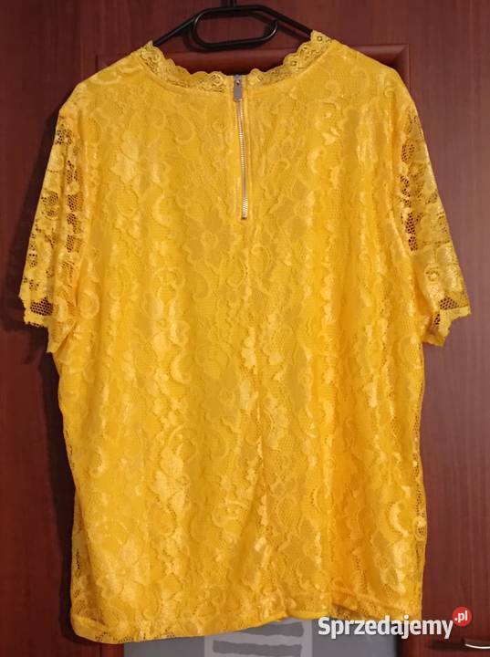 Żółta koronkowa NOWA bluzka damska z zamkiem Kraków