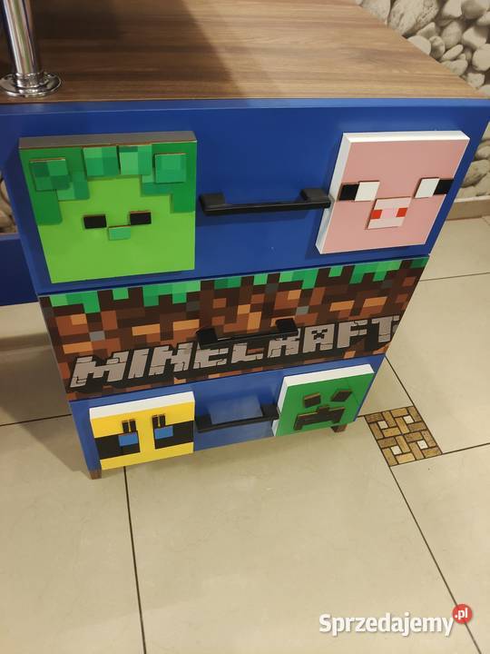 Biurko Minecraft 3 duże szuflady promocja małopolskie Nowy Sącz